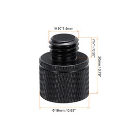 QUARKZMAN 3 Piece Microphone Stand Adapter, 1/4 Female Thread to M10 Male Thread Screw Adapter Aluminum Alloy for Microphone Tripod Mount (Black)