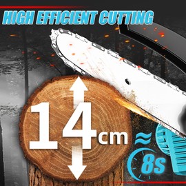 Agoal Mini Chainsaw, 6-Inch Portable Electric Chainsaw Cordless, Handheld Small Chain Saw with 2 Batteries for Wood Cutting, Tree Trimming, Courtyard and Garden