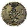 Working Tools Round Masonic Auto Emblem - [Antique Brass][3'' Diameter]