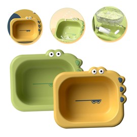 Kisangel 2pcs Portable Cartoon Wash Basin Lightweight Bathing Tub Durable Soaking Basin for Home Outdoor Camping Colors