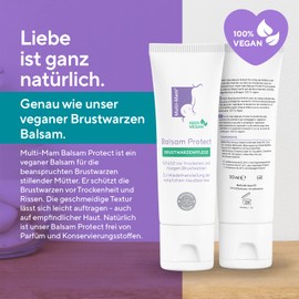 Multi-Mam Balsam Protect beruhigt und schützt trockene und rissige Brustwarzen während und vor der Stillzeit, Brustwarzencreme stillen, 30 ml Tube