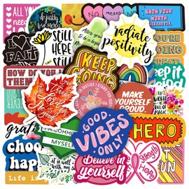 100Pcs Inspirational Words Stickers, Positive Motivational Quote Packs, Vinyl Waterproof Cute Encouraging Stickers For Kids Teens, Inspirational Text For Laptops Water Bottles Journaling