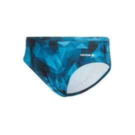 Sporti Boys Athletic Swim Briefs, Chlorine-Resistant Lycra Xtra Life 4-Way Stretch, UPF 50+, Anti-Chafe Drawcord Fit, Competition & Training Swimwear - Blue - 22