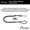 Champion Sports Metal Whistle with Lanyard - 12 Pack
