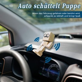 KLINNA Charming Small Wooden Figure The Swinging | Handmade Shaking Wooden Man Figure as Desk Decoration - Funny Wooden Doll for the Car, Wobbling Wooden Man