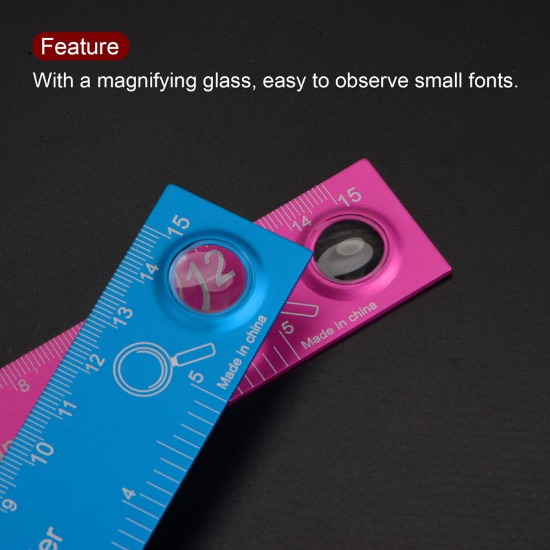 sourcing map Straight Ruler 6 Inch Metric English System Aluminum