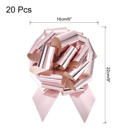 sourcing map 20pcs 6 Inch Metallic Large Big Pull Bow Gift Wrapping Bows Ribbon for Wedding Car Baskets Presents Christmas Bow, Rose Gold