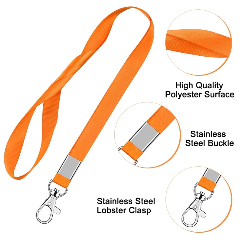 Pagezol 10 Pack Lanyards for Id Badges Black Key Lanyard