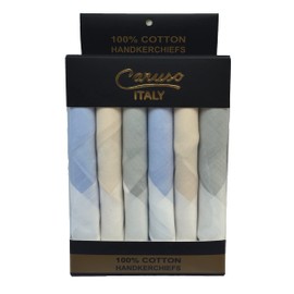 Caruso Italy Formell Italia 100% Pure Cotton Handkerchief for Men, X Large, Pure Light, PureIL-XL_6