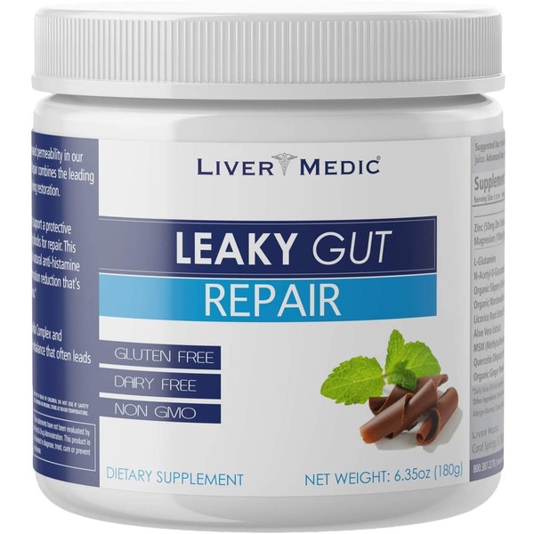 Leaky Gut Repair Powder (180g) Best Gut Healing Support for IBS, Bloating, Heartburn, Constipation, Irregularity - Mint Chocolate