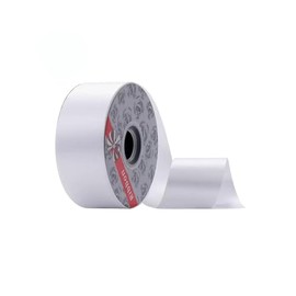 Gift Ribbon, White, 50 mm x 90 m Poly Ribbon, Ruffle Ribbon, 5 cm, Curling Ribbon, Maypole Decoration, Decorative Ribbon for Party Decoration, Wedding, Birthday, Florists, Decorating, Crafts &