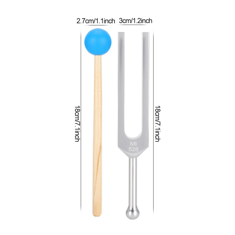 528HZ Aluminum Alloy Tuning Fork Wood Hammer Sound Healing Therapy