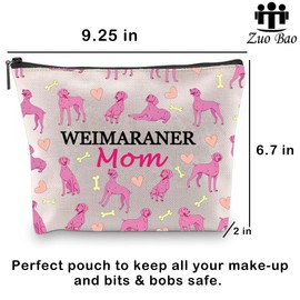 Zuo Bao Weimaraner Makeup Bag Weimaraner Mom Gift Weimaraner Lover Gift for Weimaraner Owner, Weimaraner Mom