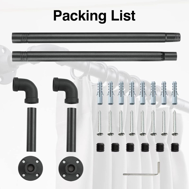 NiceCho 28" to 54" Long Window Curtain Rod sturdy hanger