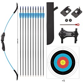 LWANO Bow and Arrow Set for Kids, Archery Beginner Gift with 10 Arrows, 5 Target Face, Ideal for Kids, Youths, Teens, Perfect for Left & Right Handers