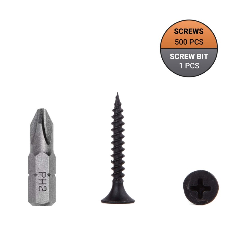 (Pack of 500 pcs) Black Phosphate Carbon Steel 3.5 x