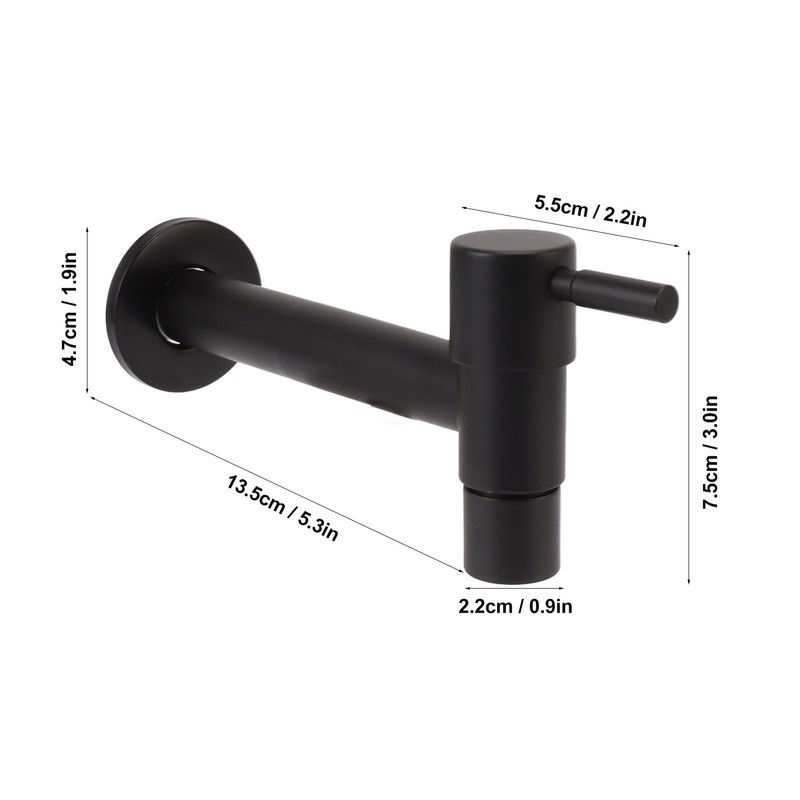G1/2 Wall Mounted Cold Water Tap 304 Stainless Steel Single