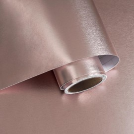 VaryPaper 32''x118'' Rose Gold Brushed Stainless Steel Contact Paper for Appliances Refrigerator Vinyl Wrap Self Adhesive Waterproof Metallic Peel and Stick Wallpaper for Countertops Dishwasher Covers