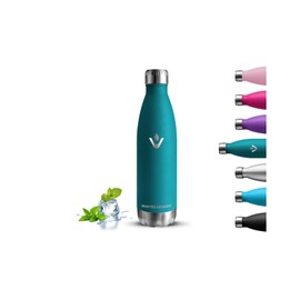 Stainless Steel Drinking Bottle, 0.5 Litres, BPA-Free, Leak-Proof, 24 Hours Cold & 12 Hours Warm, Metal Water Bottle, Double-Walled, Thermos Flask for School, Camping, Travel