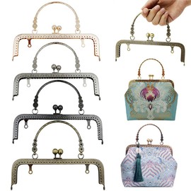 Biluer Metal Handbag Frame, 4 x 20 cm Purse Clasps, Bag Clasp, Clasp, Handbag Clasp, Vintage Purse Clasp for Handbags, DIY and Craft Projects