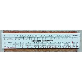 Concrete Estimator Slide Ruler 200 Yard Volume Calculator Made of Durable Plastic