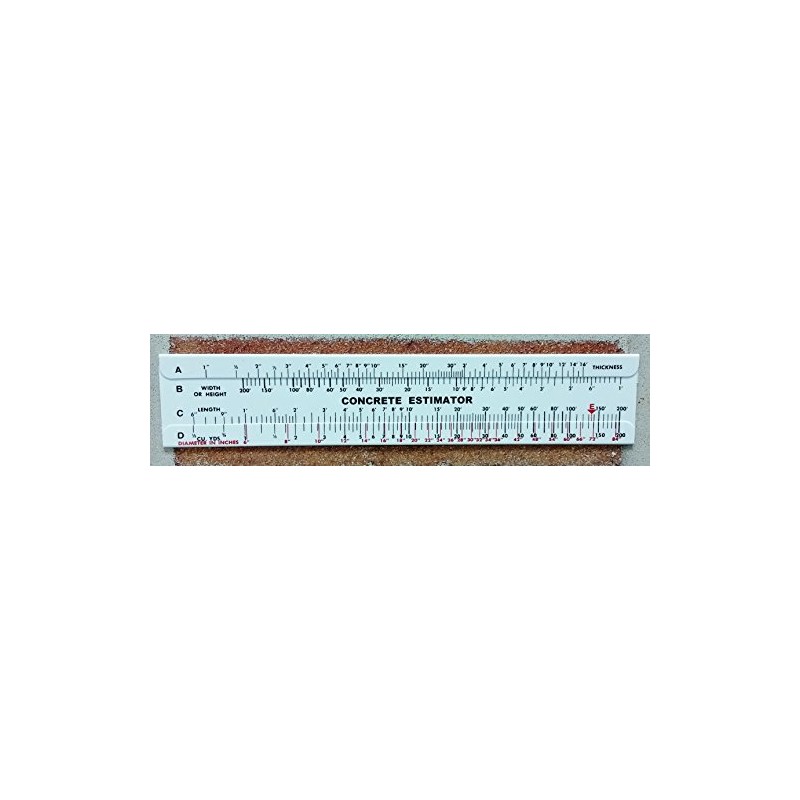 Concrete Estimator Slide Ruler 200 Yard Volume Calculator Made of