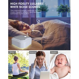 Sound Machine Portable White Noise Sound Machine for Adults Baby Sleep Sounds with 28 Soothing Sounds and Night Lights with Sleep Timer, Fan, Ocean, Brook, Rain Sounds Lullabies USB Rechargeable