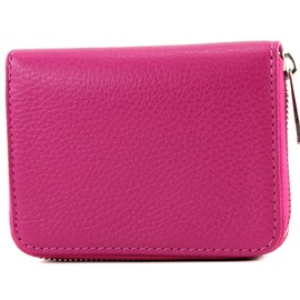 modamoda de - P04 Italian Women's Wallet Real Leather Short, pink
