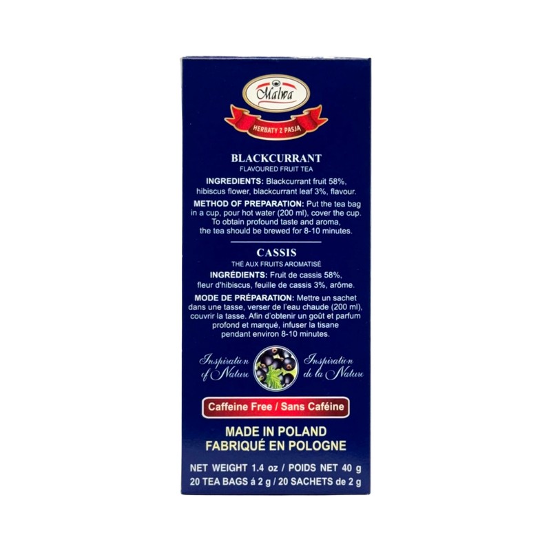 Malwa Blackcurrant Fruit Tea 40g (Pack of 3)