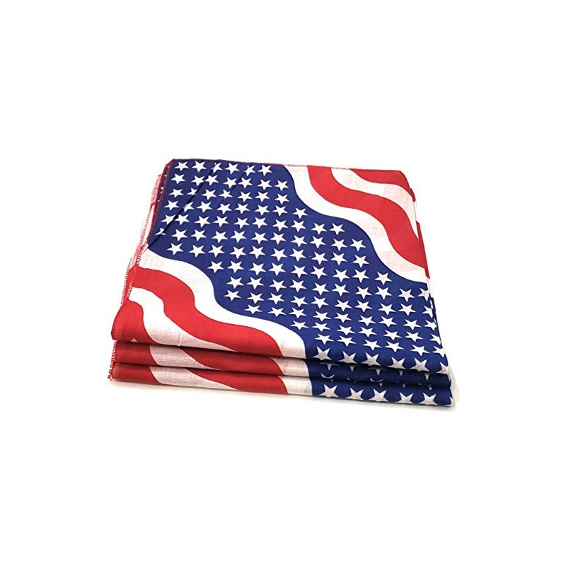 Set of 3 Jumbo Bandanas 100% Cotton Paisley Cowboy Bandanas