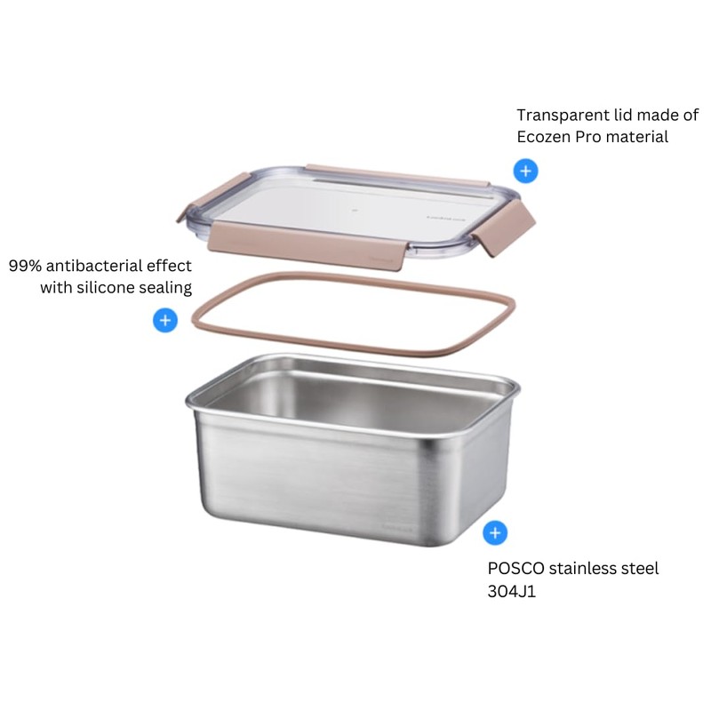 LocknLock Stainless Steel Food Storage Containers with Lids, Metal Lunch