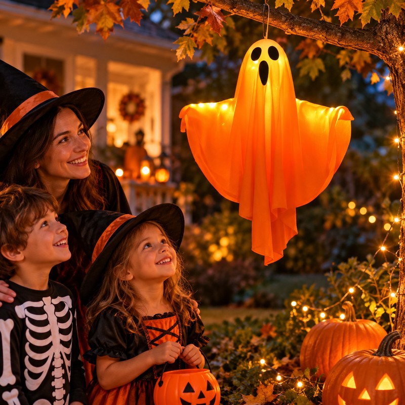 Inflatable Halloween Ghost Decoration with LED Lights – Outdoor &