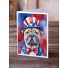 Caroline's Treasures Shar Pei Patriotic American Greeting Cards Pack of