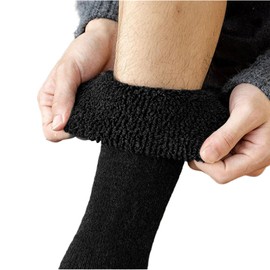 Dress Cici Over The Calf Warm Socks, Wool Cushioned Knee High Winter Sock Unisex (4 Set: 4Black)
