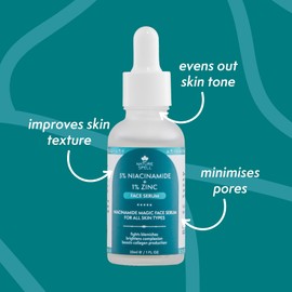 Nature Spell 5% Niacinamide + 1% Zinc – Niacinamide Magic Face Serum 30ml – Blemish Recovery – Minimises Enlarged Pores – Improves Skin Texture – 100% Vegan – Made in the UK