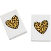 2 x 45mm 'Leopard Print Heart' Erasers/Rubbers (ER00027696)
