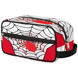 PATTERNFUL Spider Web Travel Toiletry Bag for Kids, Waterproof Hanging Wash Bag Gym Shower Kit for Boys Girls Makeup Bag for Toiletries Accessories