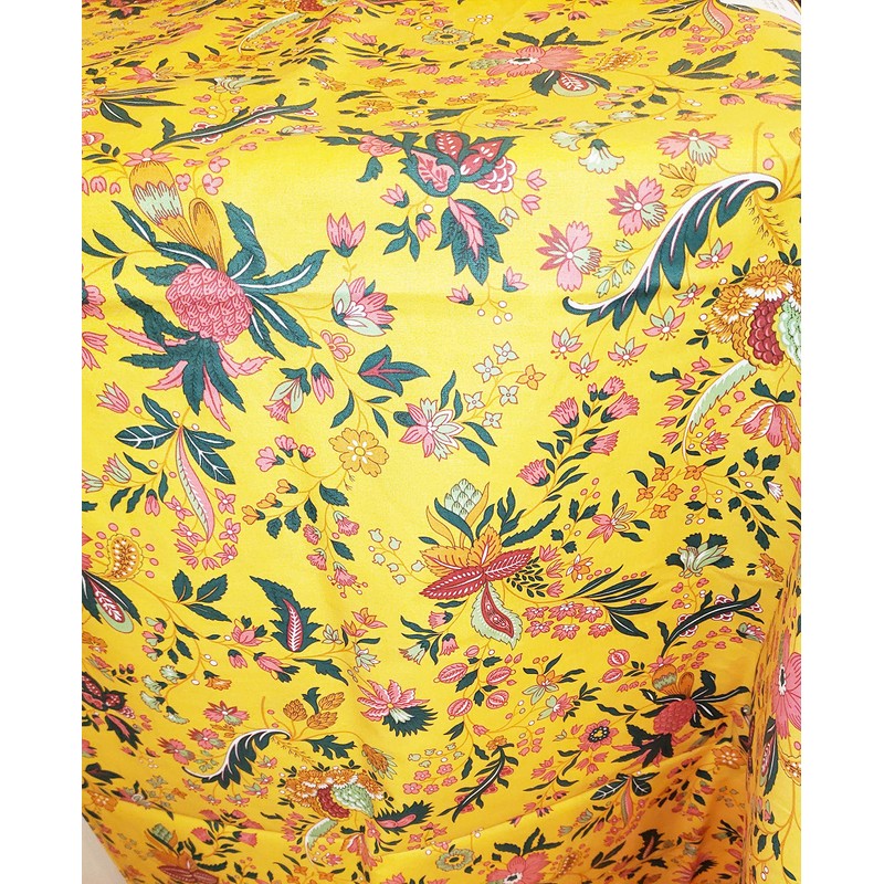 Le Cluny, Versailles Yellow French Provence Coated Cotton Tablecloth, 60