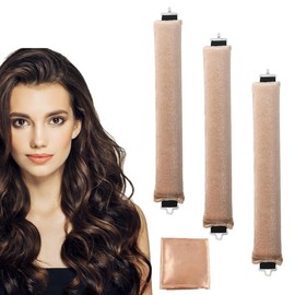 CAVIGLTE Tubos para Cabello, 4PCS Heatless Curls, Tubos para Rizar El Cabello Con Pañuelos de Seda, Rizos sin Calor, Ondas sin Calor, Rulos para Cabello, Herramientas de Peluquería
