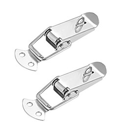 sourcing map Spring Loaded Toggle Latches, 90mm Length Stainless Steel 201 Hasps Clamps for Case Box Trunk Catches, Pack of 2 (with Lock Hole)