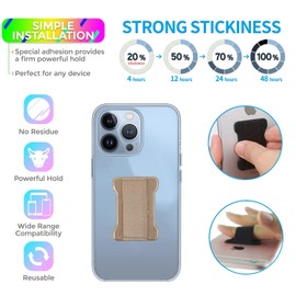 WUOJI Universal Phone Grip for Smartphones - Phone Holder for Hand for Back of Phone - Wireless Charging Compatible (Purple Gold) - 2PC