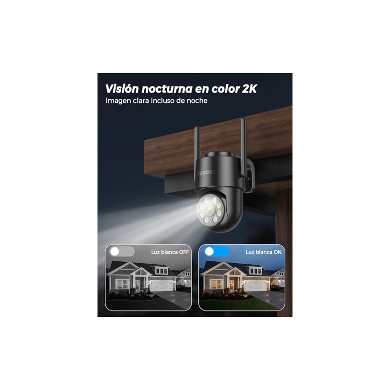 Reobiux 4MP WiFi Camara de Seguridad Exterior/Interior