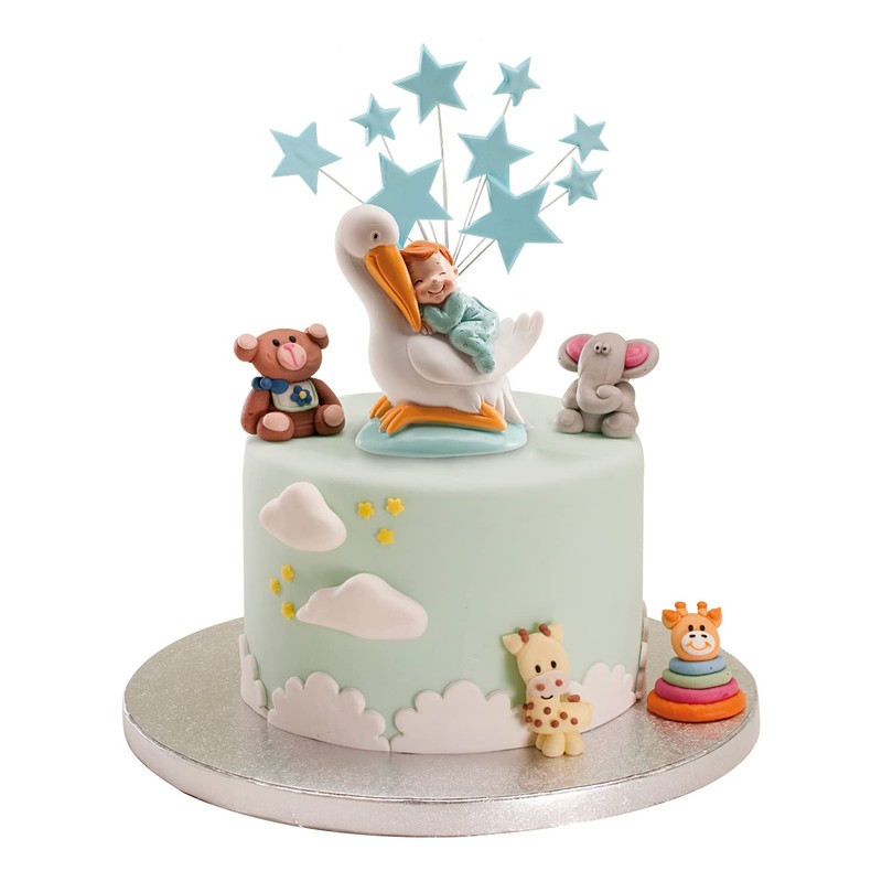 Stork Baby Blue Figure