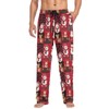 Christmas Pajama Pants for Men Red Christmas Plaid Snowman Pajama