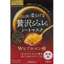 UTENA PREMIUM PURESA Premium Presa Luxurious Jello Sheet Mask W Hyaluronic Acid 3 Loads Face Pack 3 Sheets (x1)