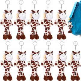 Gemscream 12 Pcs Plush Giraffe Keychains Stuffed Animal 4.7 Inch Cute Soft Plush Animal Keychains Charm Backpack Pendants for Students Graduation Birthday Party Anniversary Classroom Events Gifts