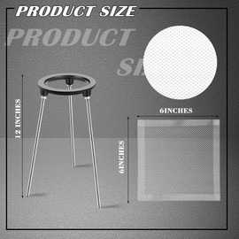 Hicarer 12 Inch Tripod with 4 Pcs Mesh Screen Lab Bunsen Burner Tripod Stand Cast Iron Removable Legs Experimental Teaching Equipment for Heating and Soldering Laboratory Chemistry Education