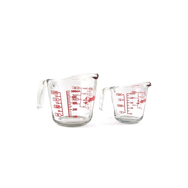 Anchor Hocking 2 Piece Glass Measuring Cup Set