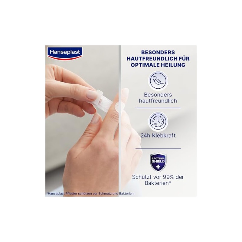 Hansaplast Sensitive Plasters, Pack of 20, Skin-Friendly and Hypoallergenic Wound