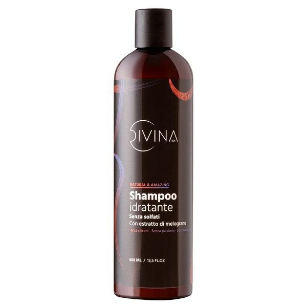 DIVINA BLK Moisturising Shampoo for Afro Natural & Amazing Hair with Pomegranate Extracts (400ml)